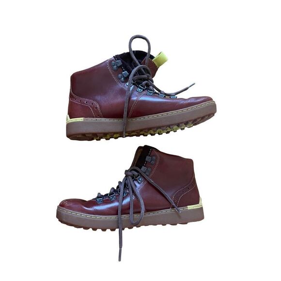 Clarks Mens Chestnut Brown Leather Lace Up Nanu Rise GTX Hiking Boots Size 9.5M main image 5